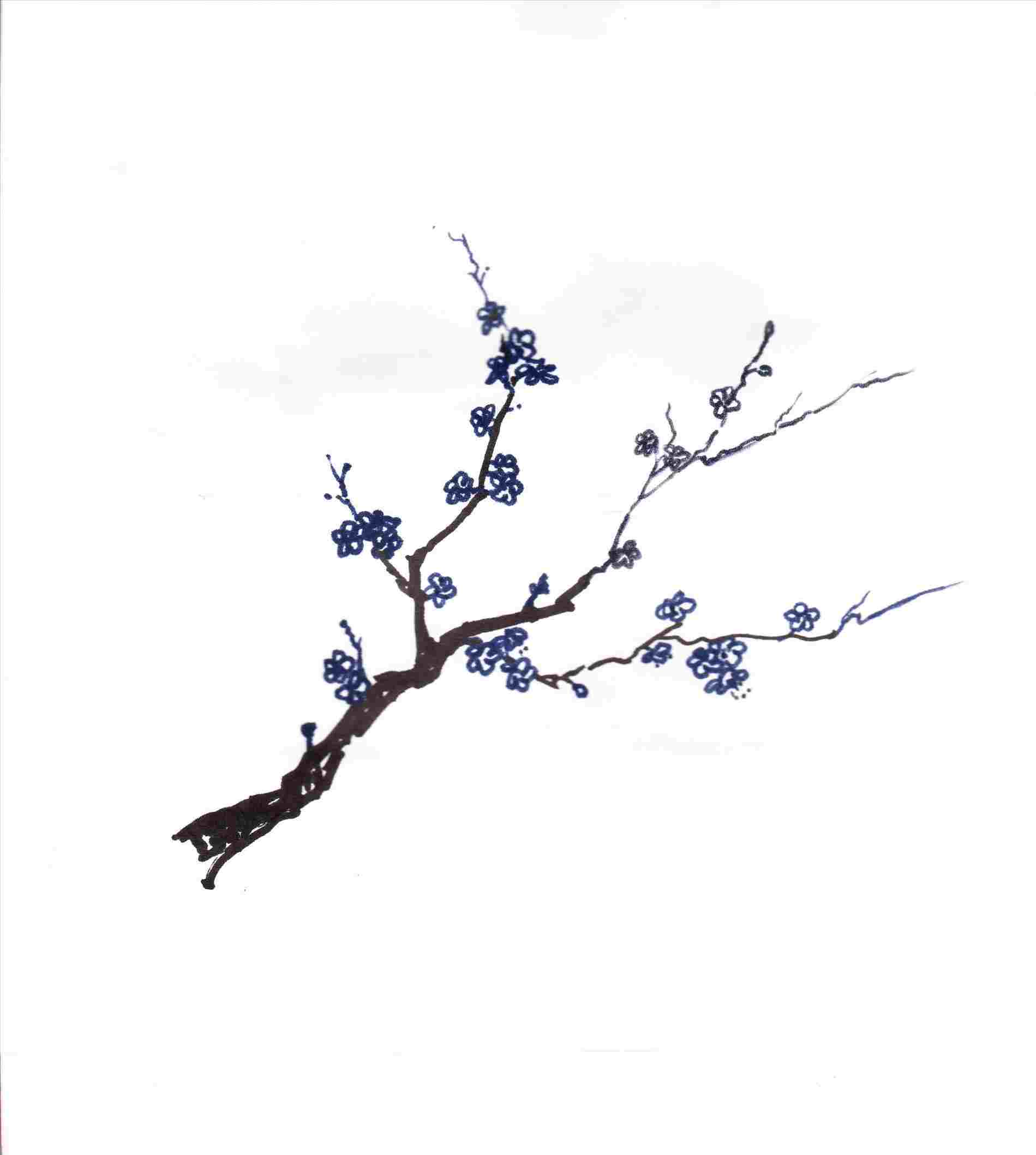 1899x2117 Watercolor Blossom Clip Art Pink Design Rh - Plum Blossom Drawing