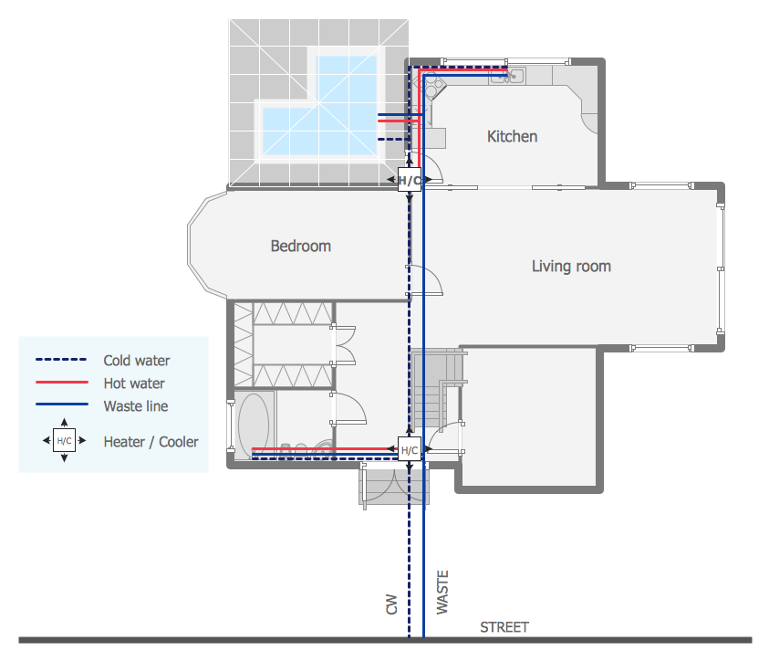 843x725 Plumbing Plans Example Drawing, Rendering, Dimensions - Plumbing Drawing