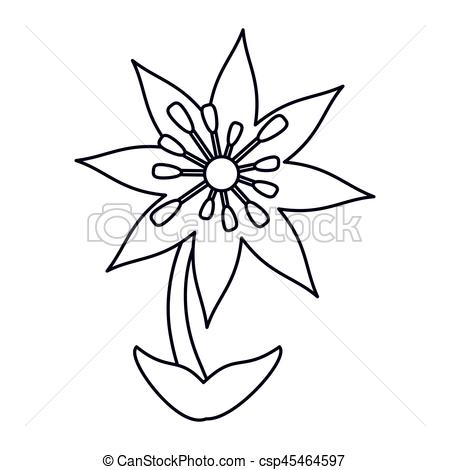 450x470 plumeria flower decoration line vector illustration - Plumeria Line Drawing