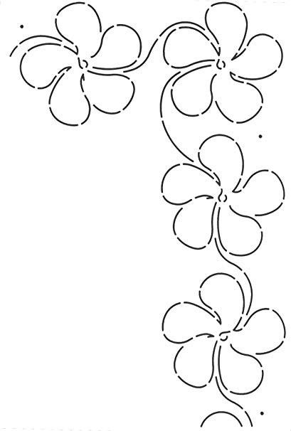 409x606 quilting creations laura estes plumeria blossom border - Plumeria Line Drawing