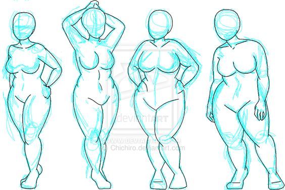 564x376 plus size sketch figures figure drawing reference - Plus Size Drawing