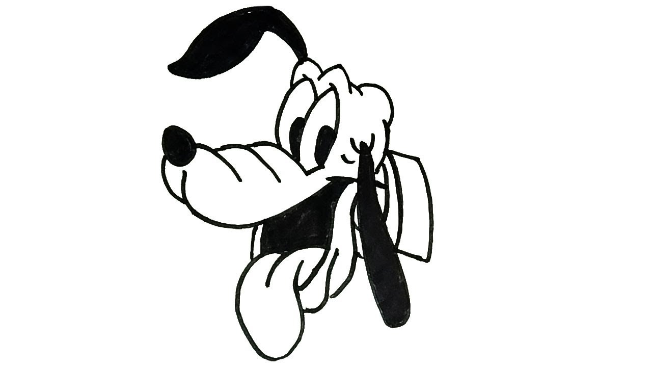 1280x720 how to draw pluto cartoon characters drawing easy step - Pluto Cartoon Drawing