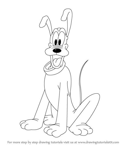513x596 learn how to draw pluto - Pluto Cartoon Drawing