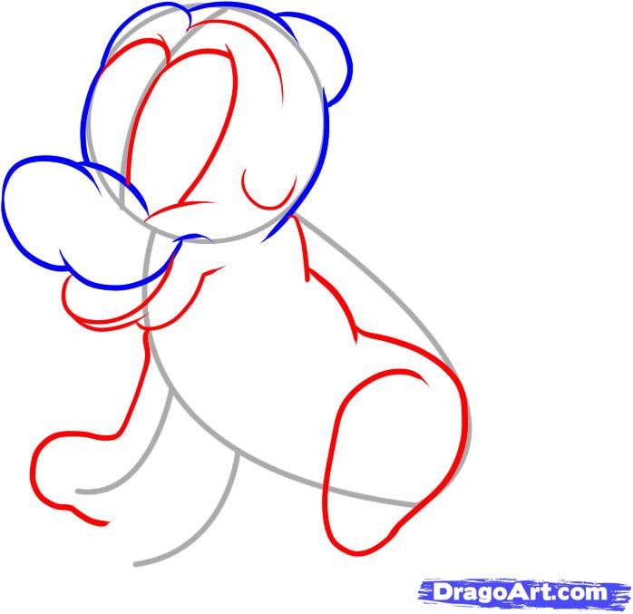 698x677 how to draw baby pluto, step - Pluto Cartoon Drawing