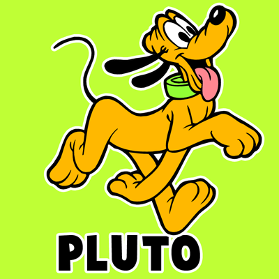 400x400 how to draw disney's pluto with easy step - Pluto Cartoon Drawing