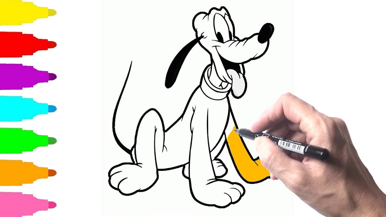 1280x720 how to draw dog pluto from mickey mouse disney drawing - Pluto Disney Drawing