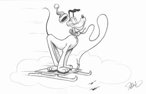 300x194 original drawing pluto disney x mas art lot art - Pluto Disney Drawing