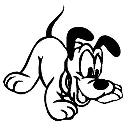 425x424 baby pluto black car truck vinyl decal art wall - Pluto Disney Drawing