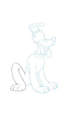 215x382 how to draw pluto, disney, cartoons, easy step - Pluto Drawing