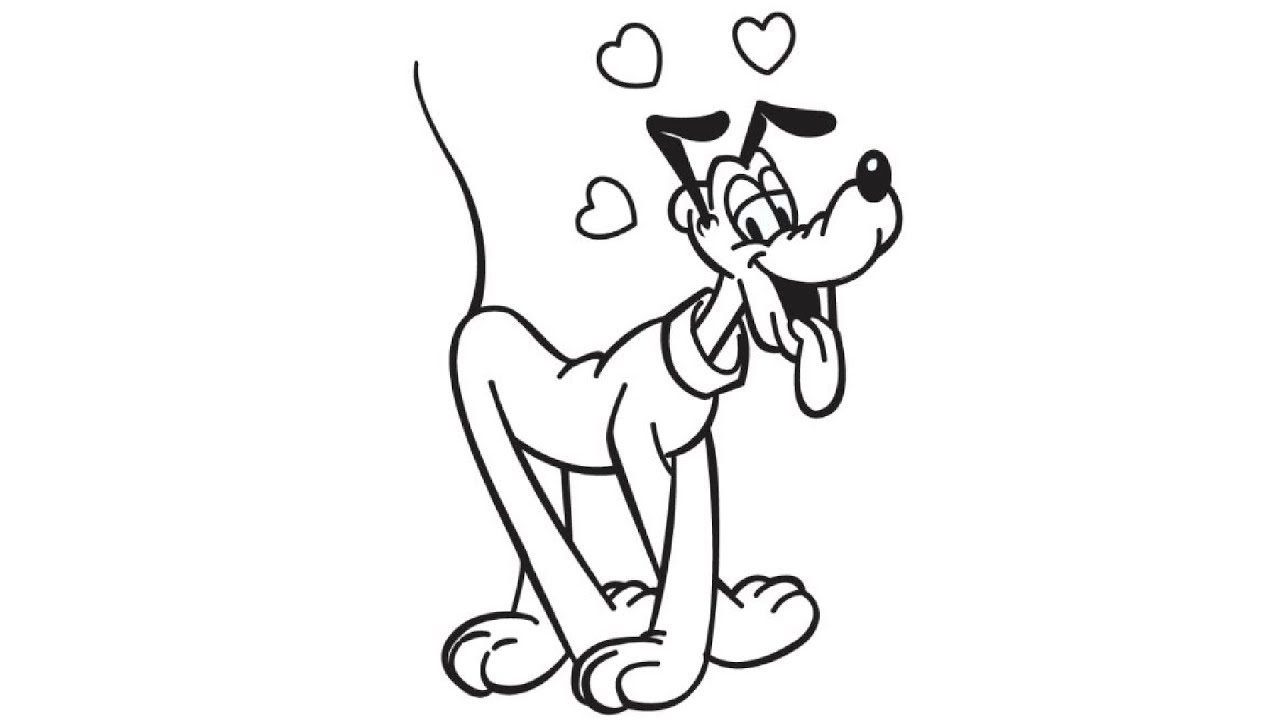 1280x720 how to draw pluto dog valentine step - Pluto Drawing