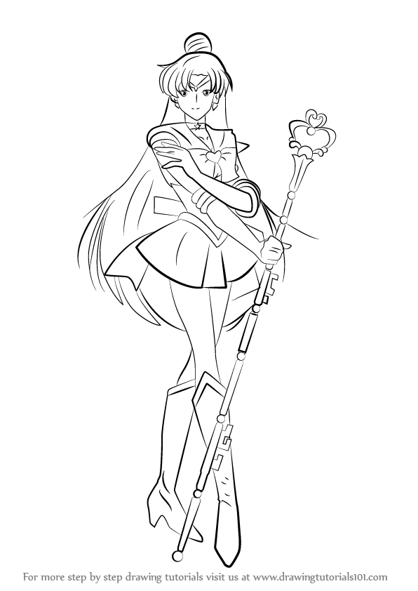 596x842 learn how to draw sailor pluto from sailor moon - Pluto Drawing