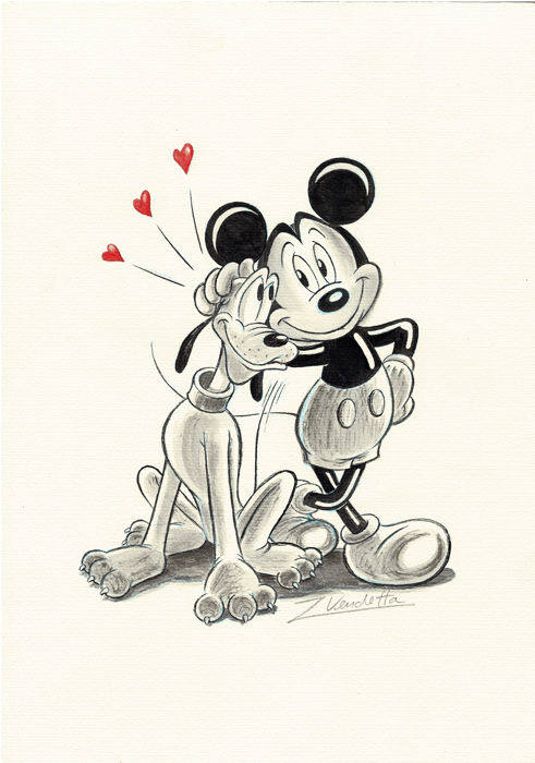491x700 mickey pluto - Pluto Drawing