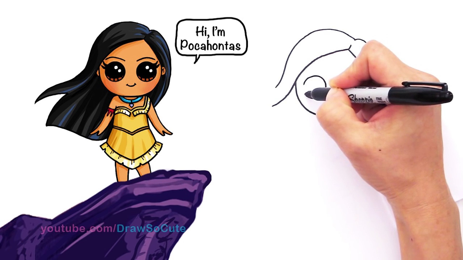 1920x1080 how to draw disney princess pocahontas cute step - Pocahontas Drawing