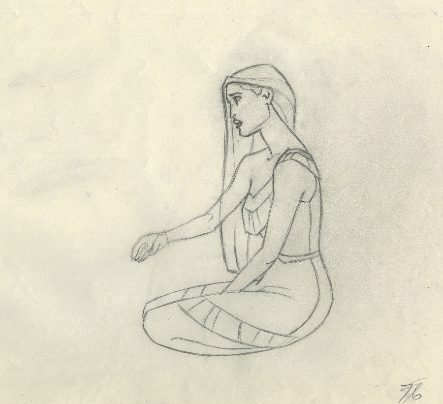 900x821 pocahontas production drawing - Pocahontas Drawing