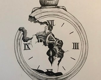 340x270 Pocket Watch Drawing Etsy - Pocket Drawing