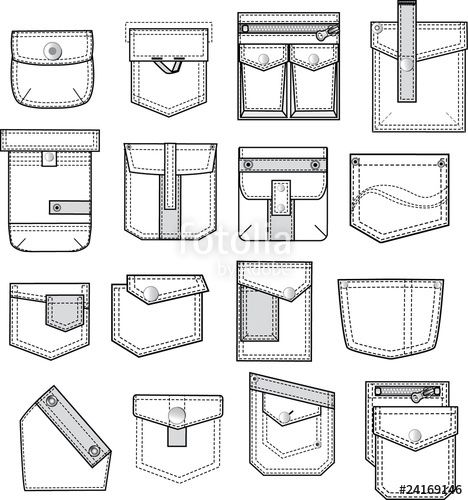 468x500 download the royalty free vector pocket outlines for fashion - Pocket Drawing