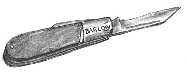 600x240 barlow knife well used drawing - Pocket Knife Drawing