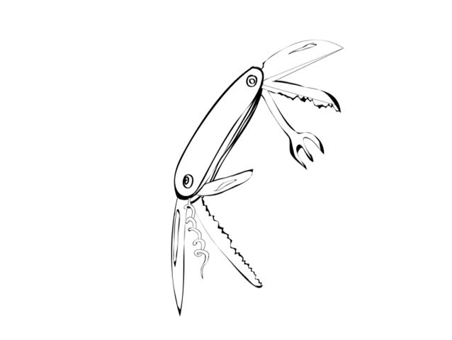 638x480 pocket knife stock footage video - Pocket Knife Drawing