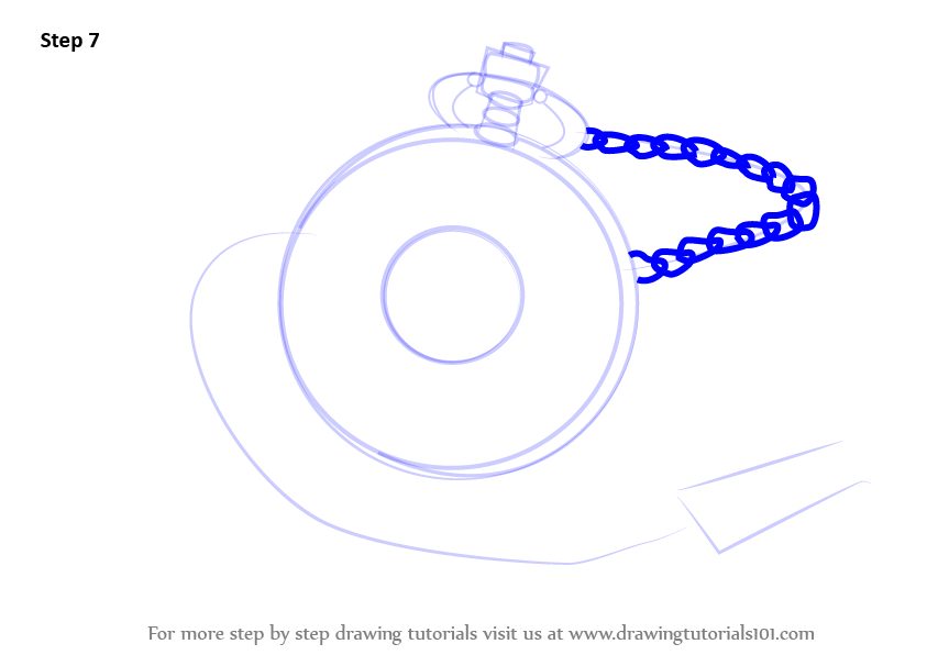 843x596 learn how to draw a pocket watch - Pocket Watch Chain Drawing