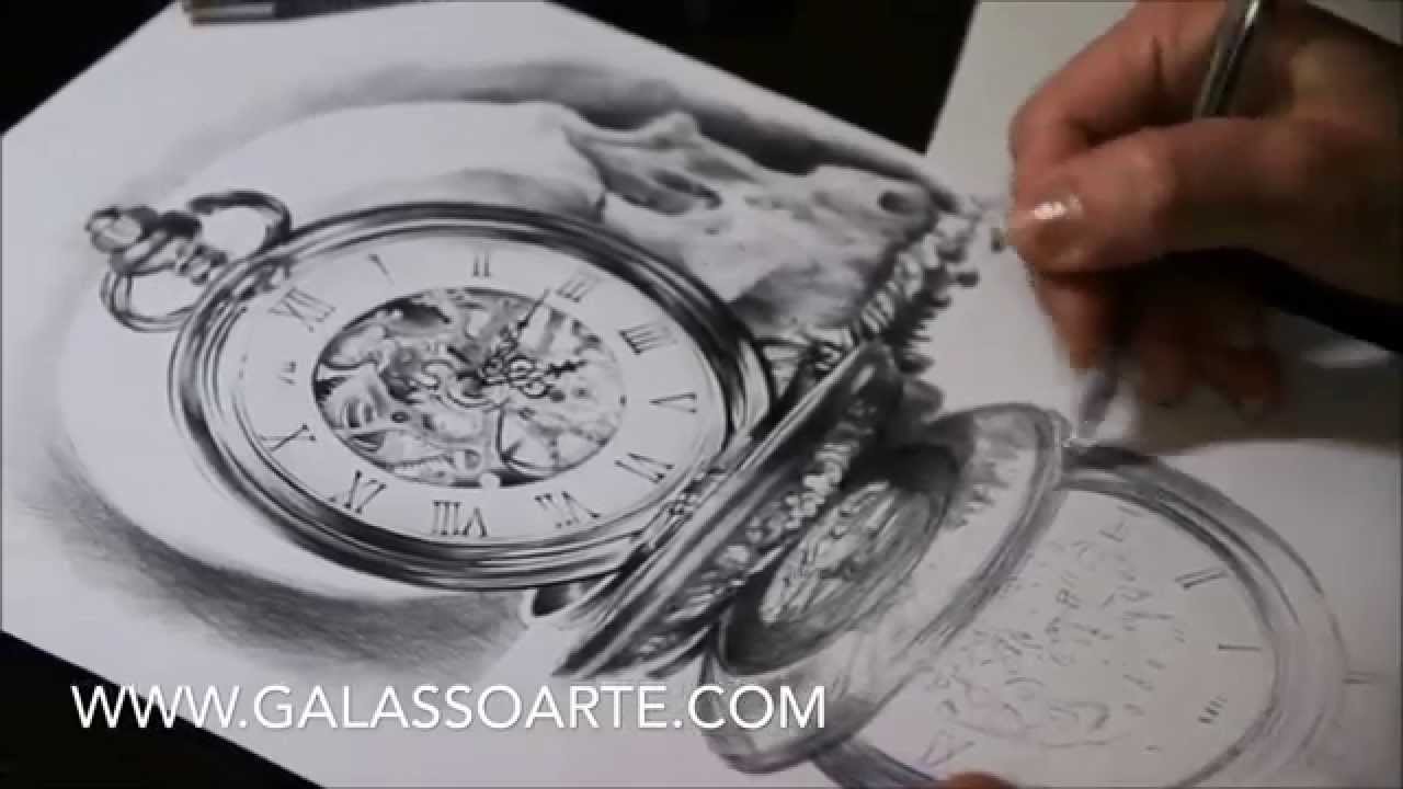 1280x720 Pen Drawing - Pocket Watch Drawing
