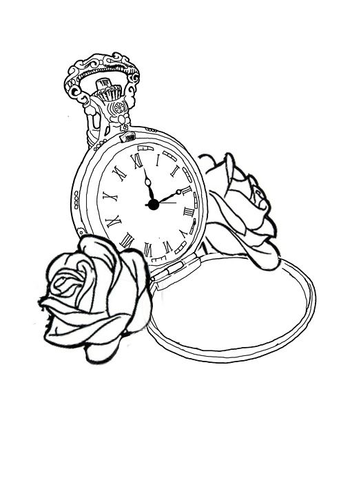 495x700 watch tattoo tumblr tattoos tatouage, dessin - Pocket Watch Drawing Tumblr