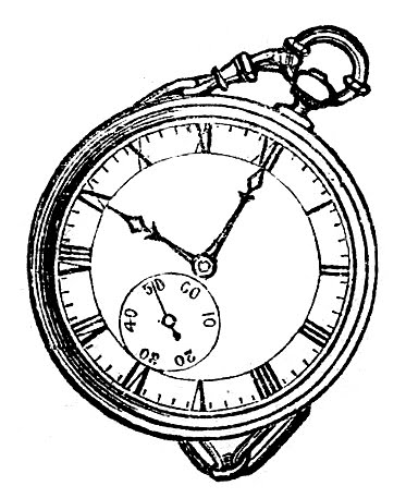 373x457 drawn pocket watch grandfather watch - Pocket Watch Line Drawing