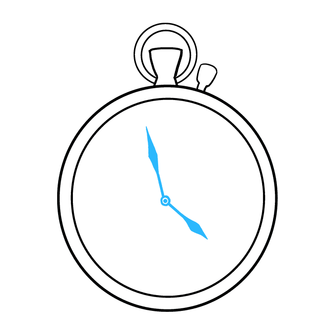 680x678 How To Draw A Pocket Watch - Pocket Watch Line Drawing