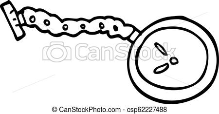 450x234 Line Drawing Cartoon Pocket Watch - Pocket Watch Line Drawing