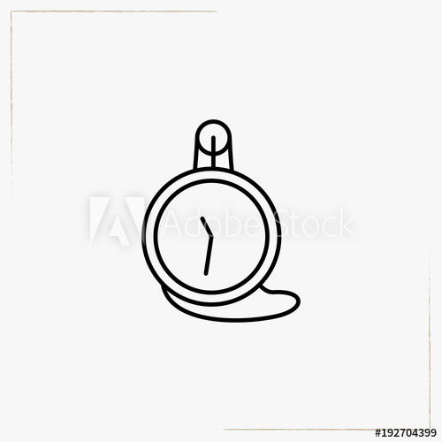 500x500 Vintage Pocket Watch Line Icon - Pocket Watch Line Drawing