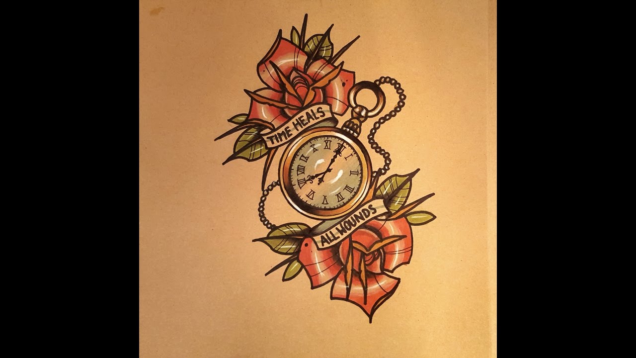 1280x720 How To Draw A Pocket Watch Tattoo - Pocket Watch Tattoo Drawing