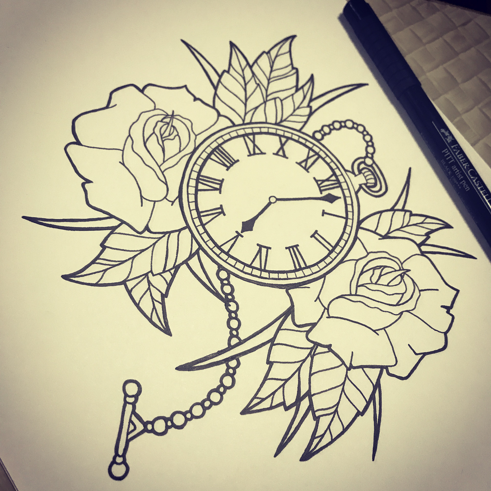 Pocket Watch Tattoo Drawing at Explore collection