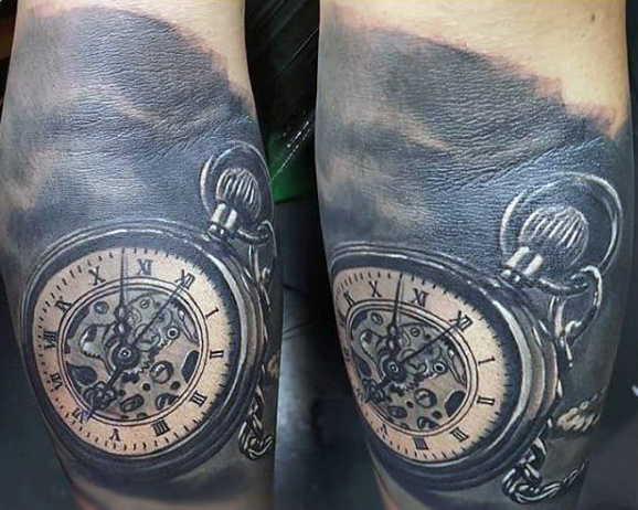 578x462 Pocket Watch Tattoo Designs For Men - Pocket Watch Tattoo Drawing