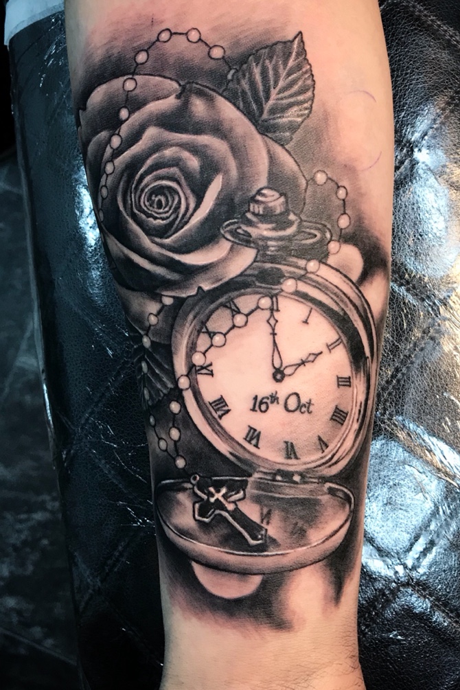 670x1005 Benjyyh Fresh Pocket Watch And Rose - Pocket Watch With Roses Drawing