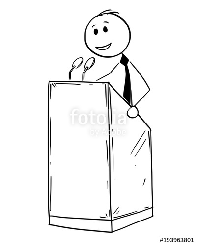 401x500 cartoon stick man drawing conceptual illustration of businessman - Podium Drawing