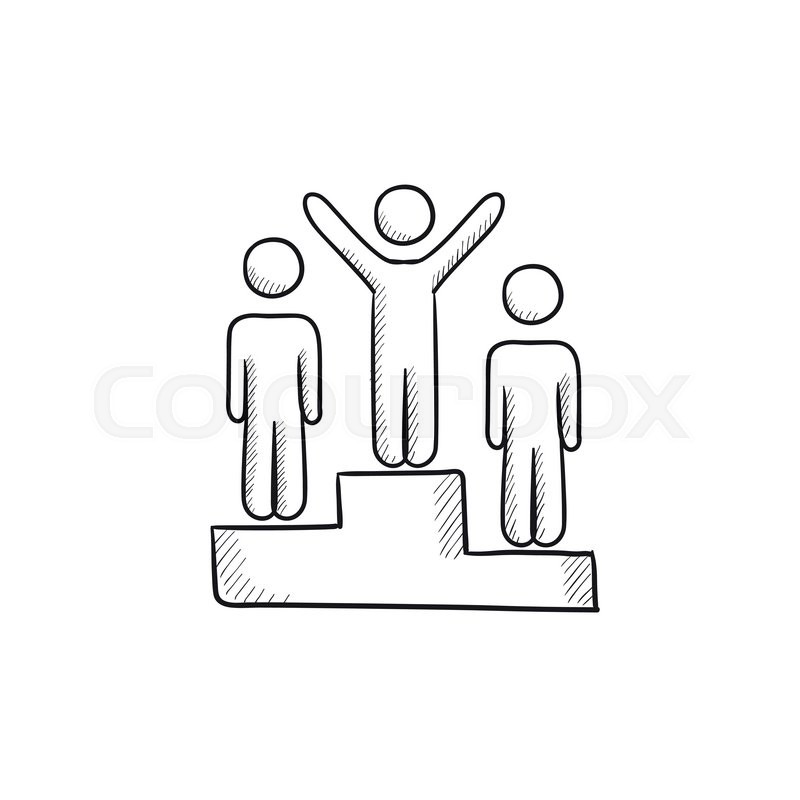 800x800 winners on podium vector sketch icon stock vector colourbox - Podium Drawing