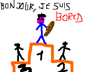 300x250 a boredannoyed french man stands - Podium Drawing