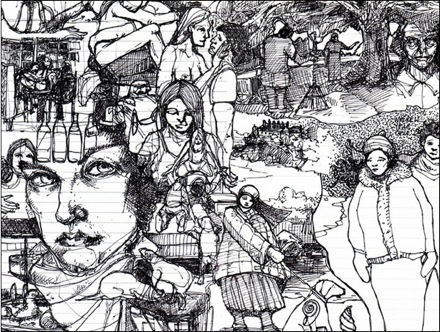 440x332 writing on drawing on writing poems out loud - Poetry Drawings