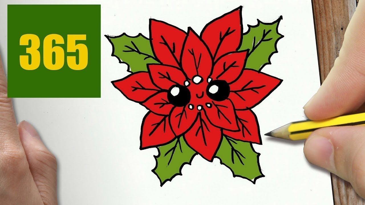 1280x720 How To Draw A Poinsettia Cute, Easy Step - Poinsettia Drawing