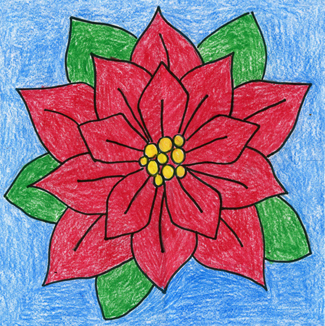 648x650 Poinsettias Art Projects For Kids - Poinsettia Drawing
