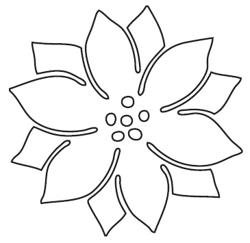 365x355 Poinsettia Drawing Outline - Poinsettia Drawing Outline