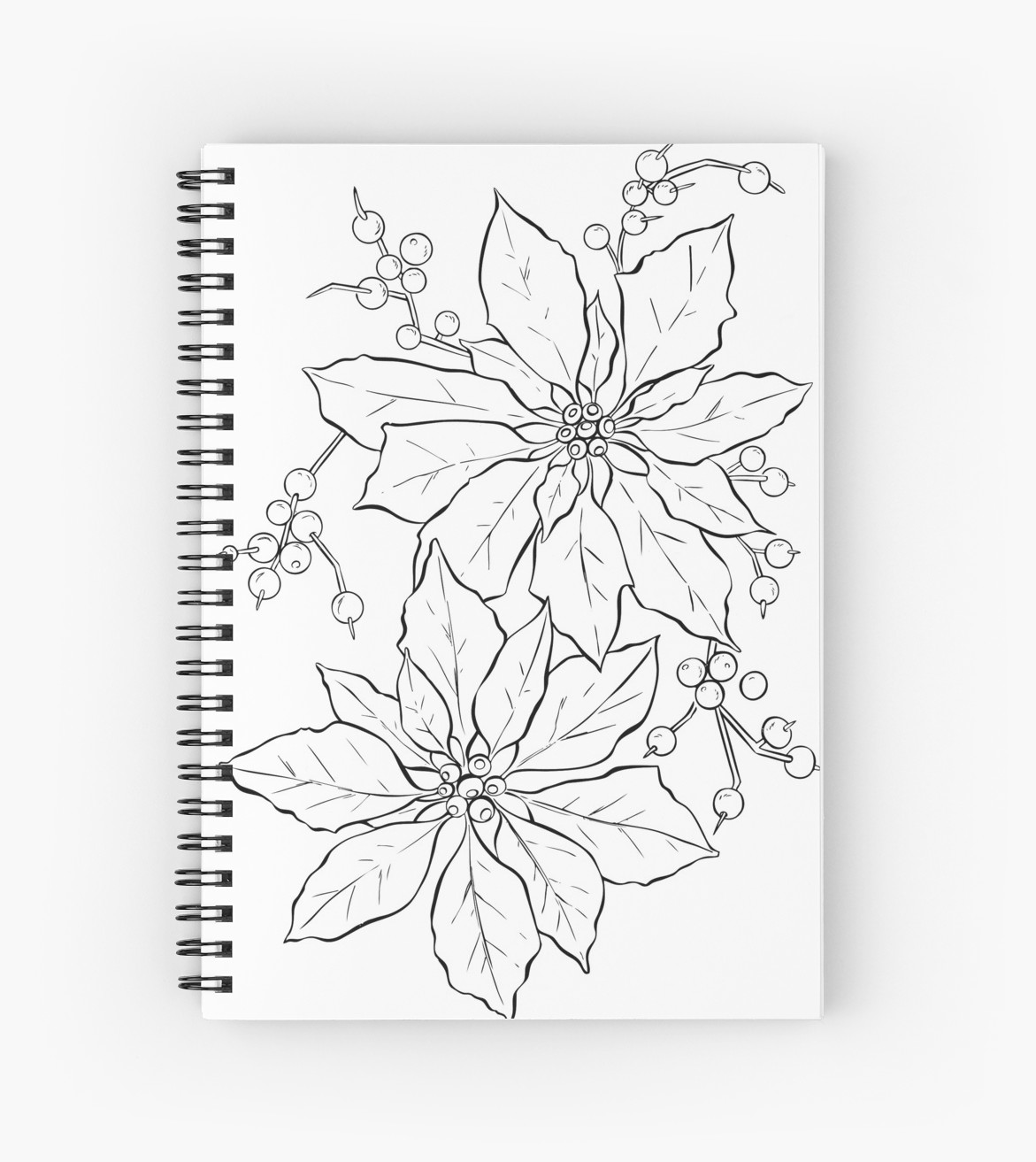 1171x1313 poinsettia outline spiral notebooks - Poinsettia Drawing Outline