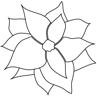 375x375 poinsettias clipart in black and white happy holidays! - Poinsettia Drawing Outline