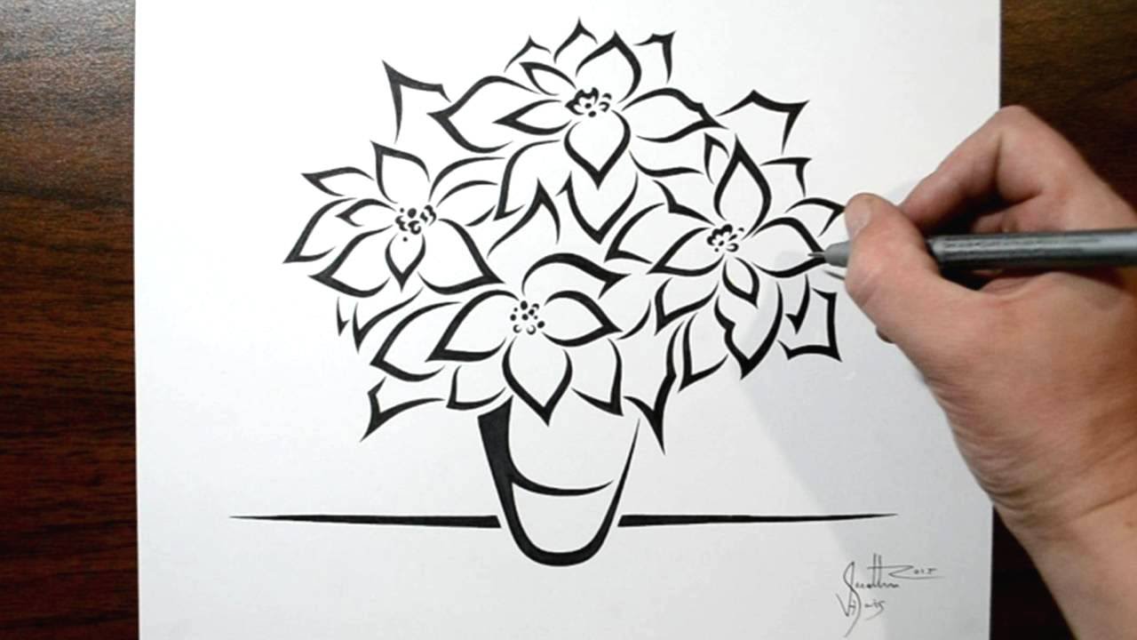1280x720 How To Draw Poinsettia Flowers - Poinsettia Flower Drawing