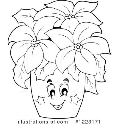 400x420 Poinsettia Black And White Clipart Collection - Poinsettia Line Drawing