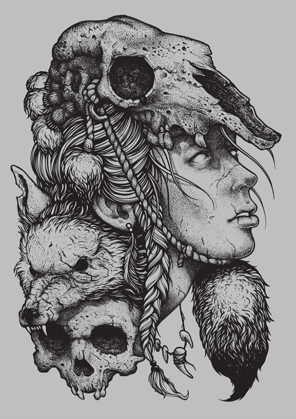 585x828 pens for pointillism - Pointillism Drawing