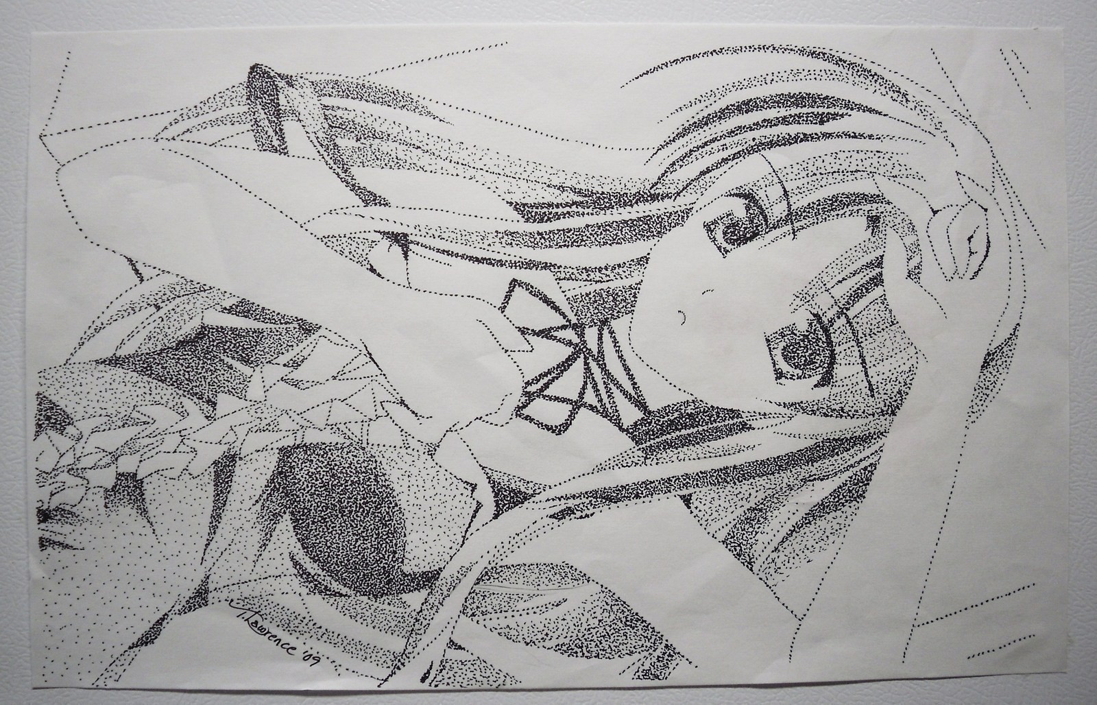 1600x1028 another pointillism drawing a manga drawing drawing on cut out - Pointillism Drawing
