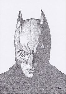 212x300 batman original pointillism art - Pointillism Drawing