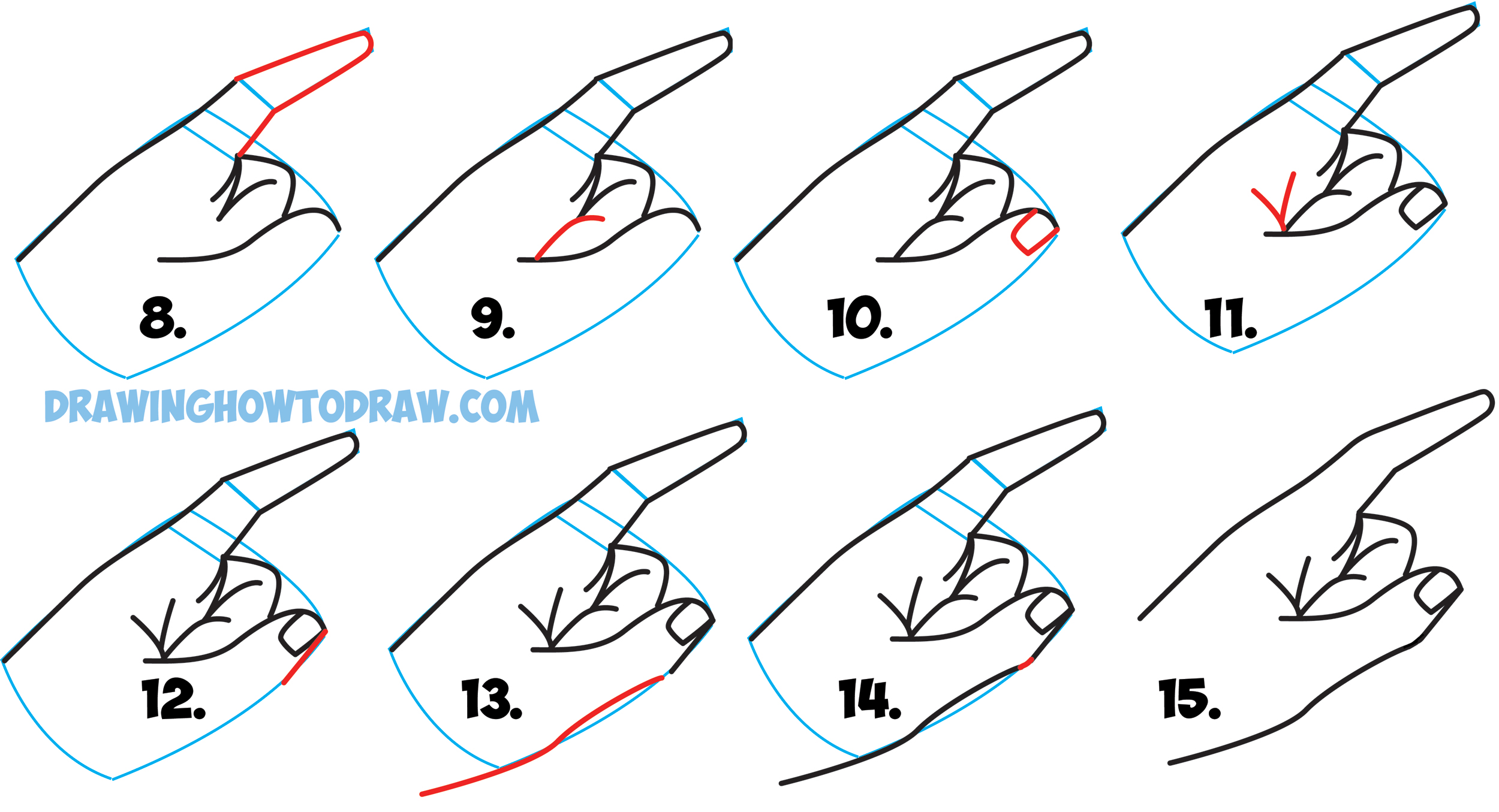 2500x1355 how to draw a pointing hand side view how to draw cartoon - Pointing Finger Drawing