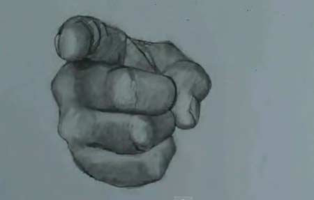 450x287 how to draw the hand step - Pointing Finger Drawing