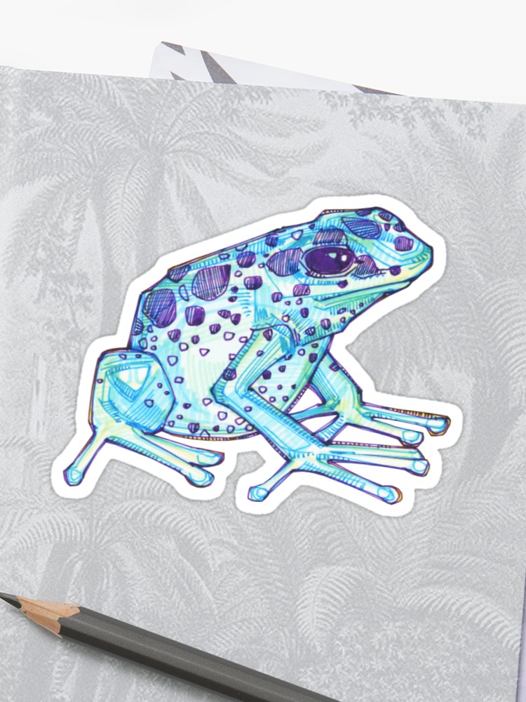 750x1000 Blue Poison Dart Frog Drawing - Poison Dart Frog Drawing